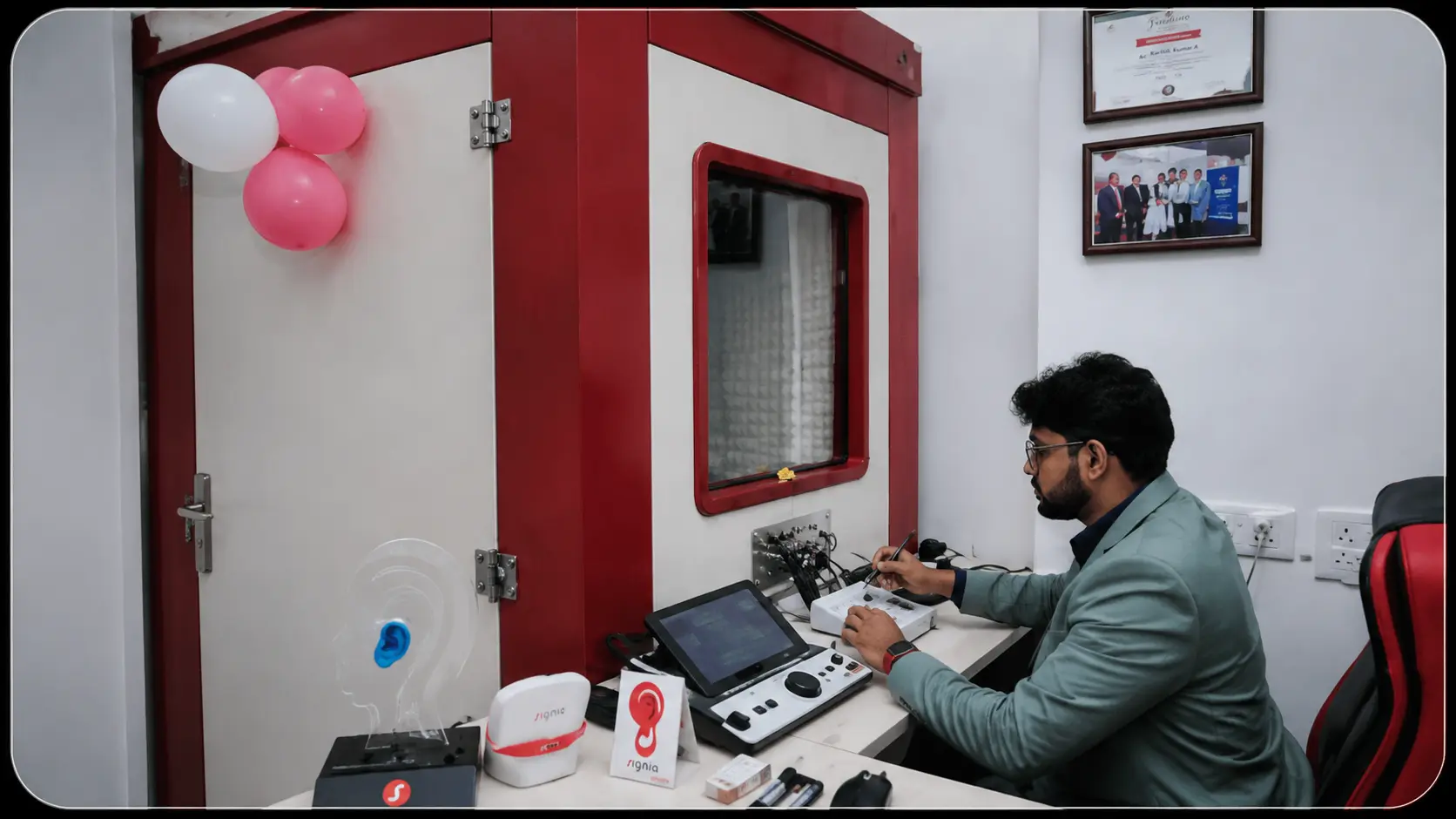 Soundproof booth detailing