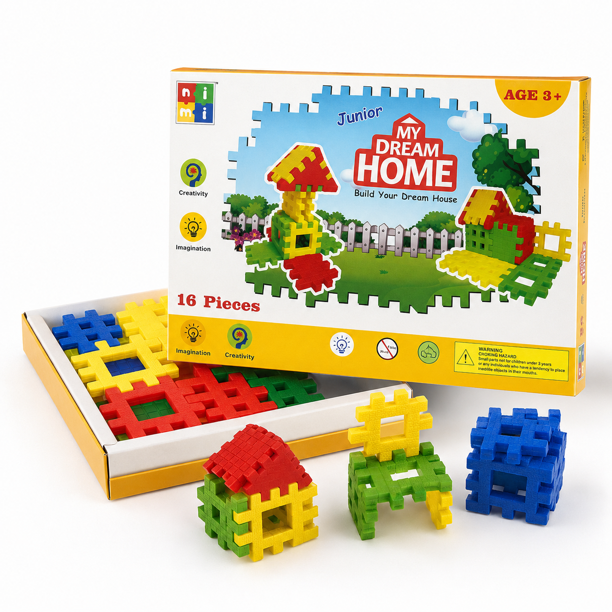 MY DREAM HOME Junior 16-piece puzzle box and colourful building pieces